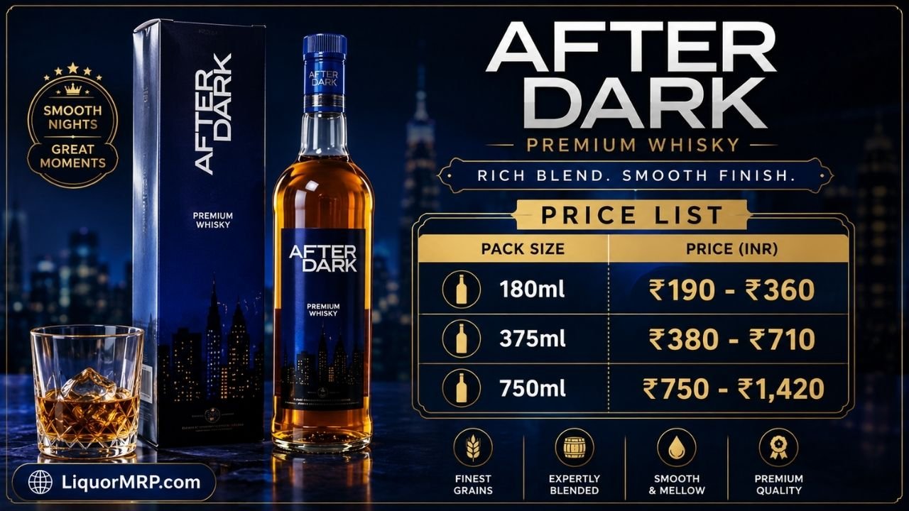 After Dark Whisky Price – ₹190 to ₹1,700, State-Wise List