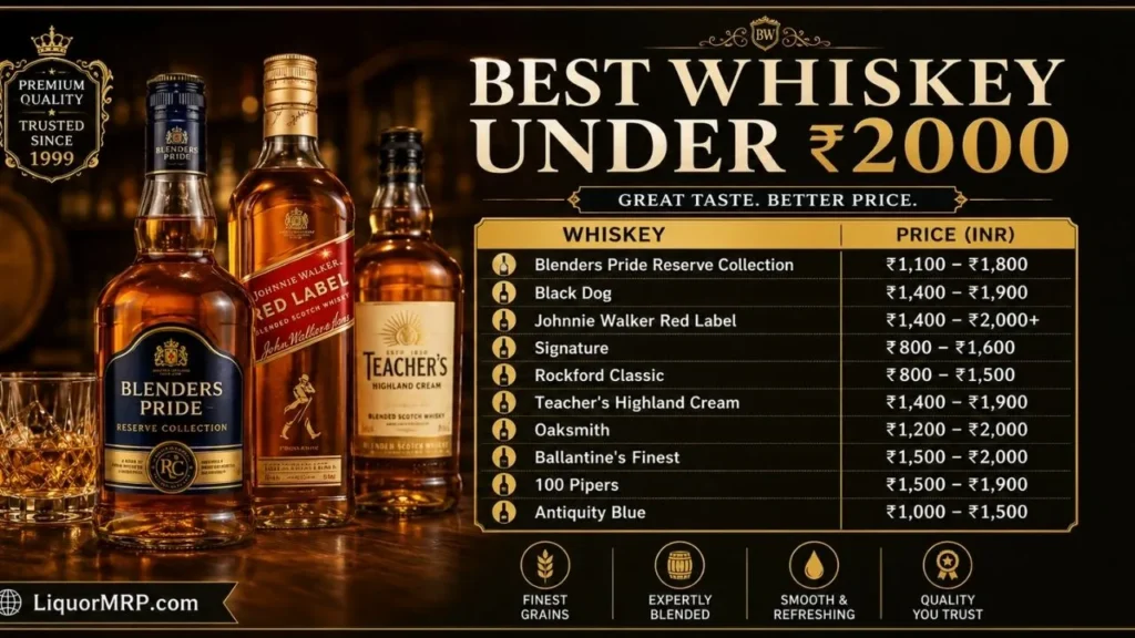 Best Whiskey Under 2000 in India: Top 10 Picks for 2026